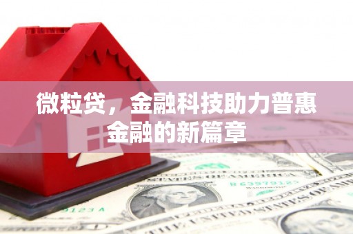 乐亭微粒贷，金融科技助力普惠金融的新篇章