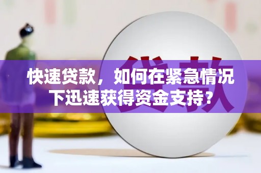乐亭快速贷款，如何在紧急情况下迅速获得资金支持？