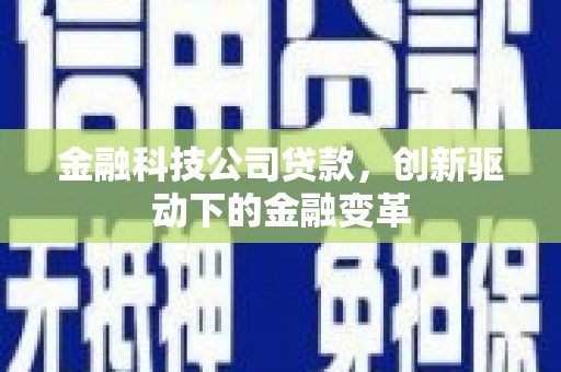 乐亭金融科技公司贷款，创新驱动下的金融变革