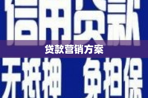 乐亭贷款营销方案