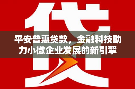 乐亭平安普惠贷款，金融科技助力小微企业发展的新引擎