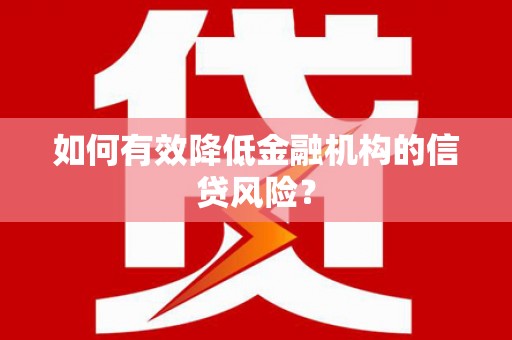乐亭如何有效降低金融机构的信贷风险？