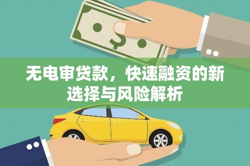 乐亭无电审贷款，快速融资的新选择与风险解析