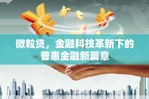 乐亭微粒贷，金融科技革新下的普惠金融新篇章