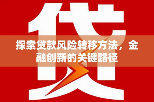 乐亭探索贷款风险转移方法，金融创新的关键路径