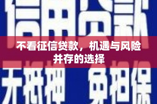 乐亭不看征信贷款，机遇与风险并存的选择